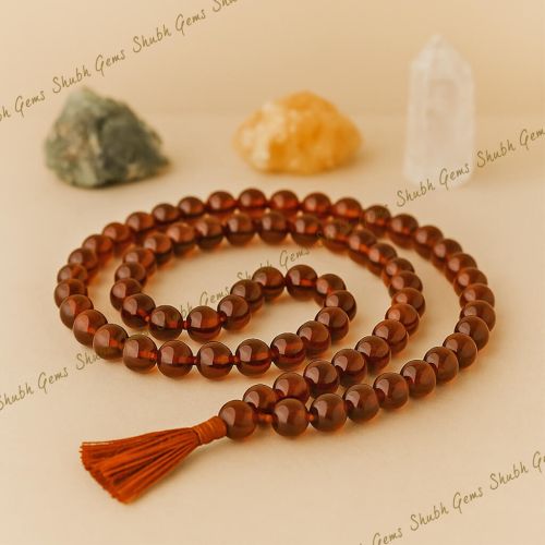 Hessonite (Gomed) Beads Mala