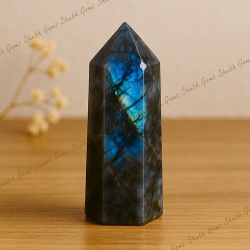 Shubh Gems Labradorite Crystal Tower Point