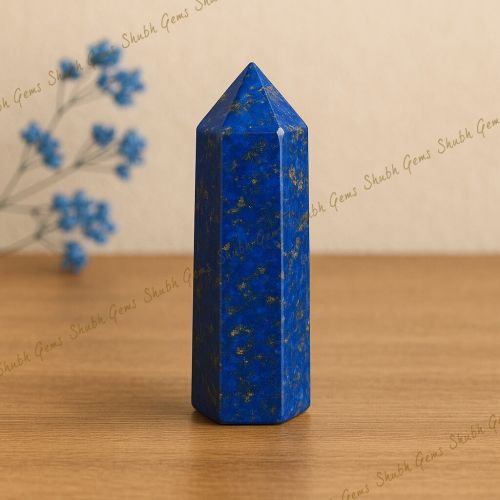 Shubh Gems Lapis Lazuli Crystal Tower Point