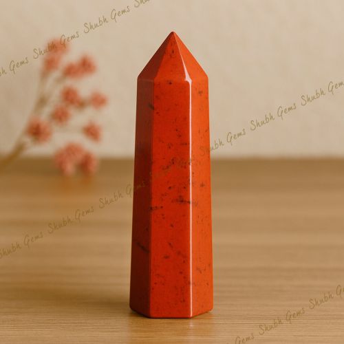 Shubh Gems Red Jasper Crystal Tower Point