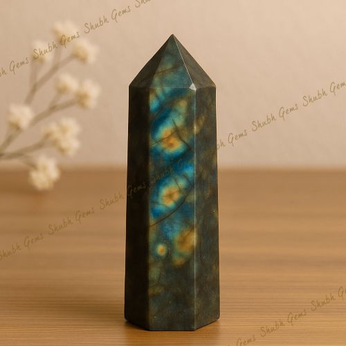 Shubh Gems Spectrolite Crystal Tower Point