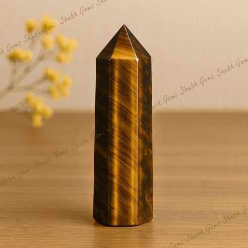 Shubh Gems Tiger Eye Crystal Tower Point