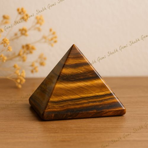 Shubh Gems Tiger Eye Crystal Pyramid