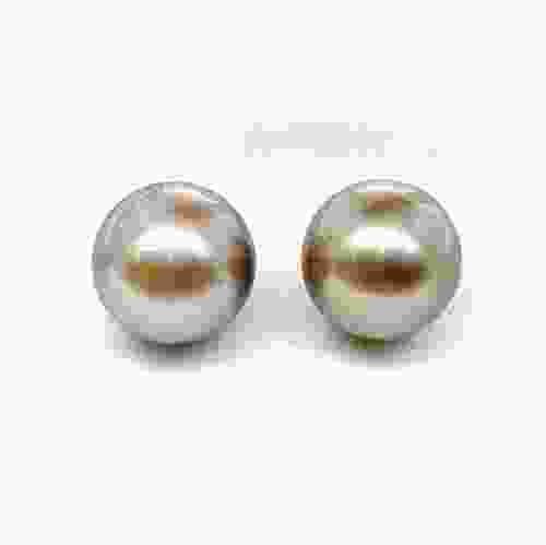 7.09 & 7.12 Carat Tahitian Loose Copper Pearls (Moti) Pair 