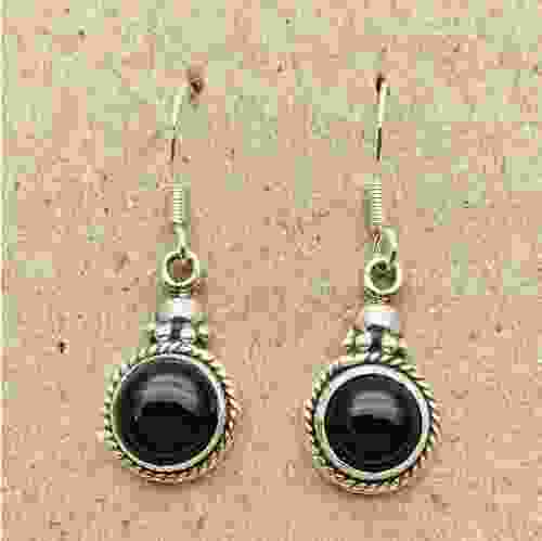 Black Onyx Earrings in silver