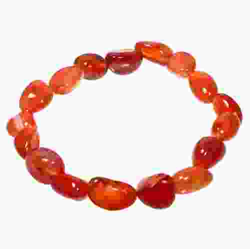 Carnelian Tumble Beads Stretchable Bracelet 