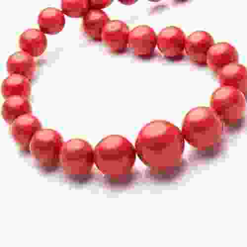 Natural Red Coral gemstone Beads String 14 Inches