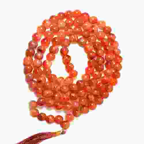 Natural Carnelian 108 Beads Japa Mala Rosary