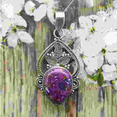 Natural Gemstone Pendant in Sterling Silver 