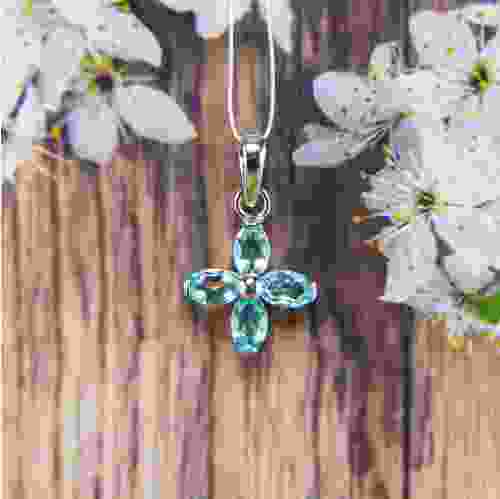 Blue Topaz Silver Pendant