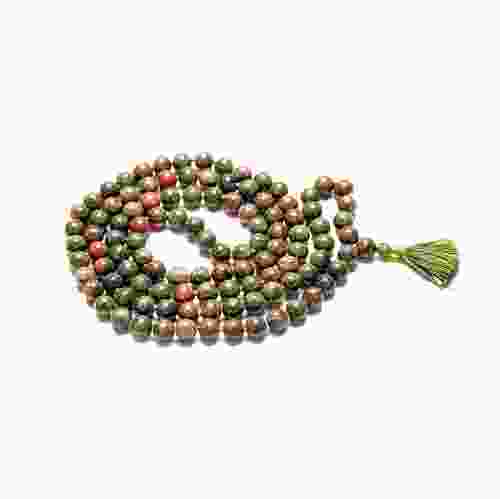 Natural Unakite 108 Beads Japa Mala Rosary