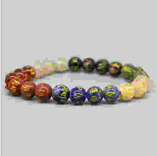 Chakra Beads with Buddhist Mantra Bracelet