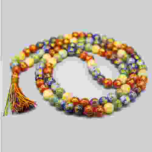 Chakra Beads with Buddhist Mantra Mala 