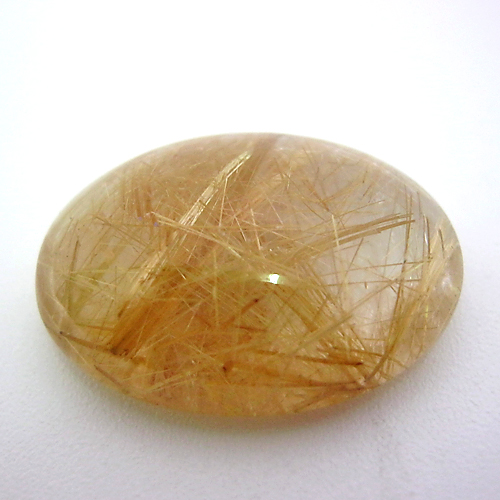 24.77 Carat  Oval Cabochon Natural Golden Rutilated quartz stone
