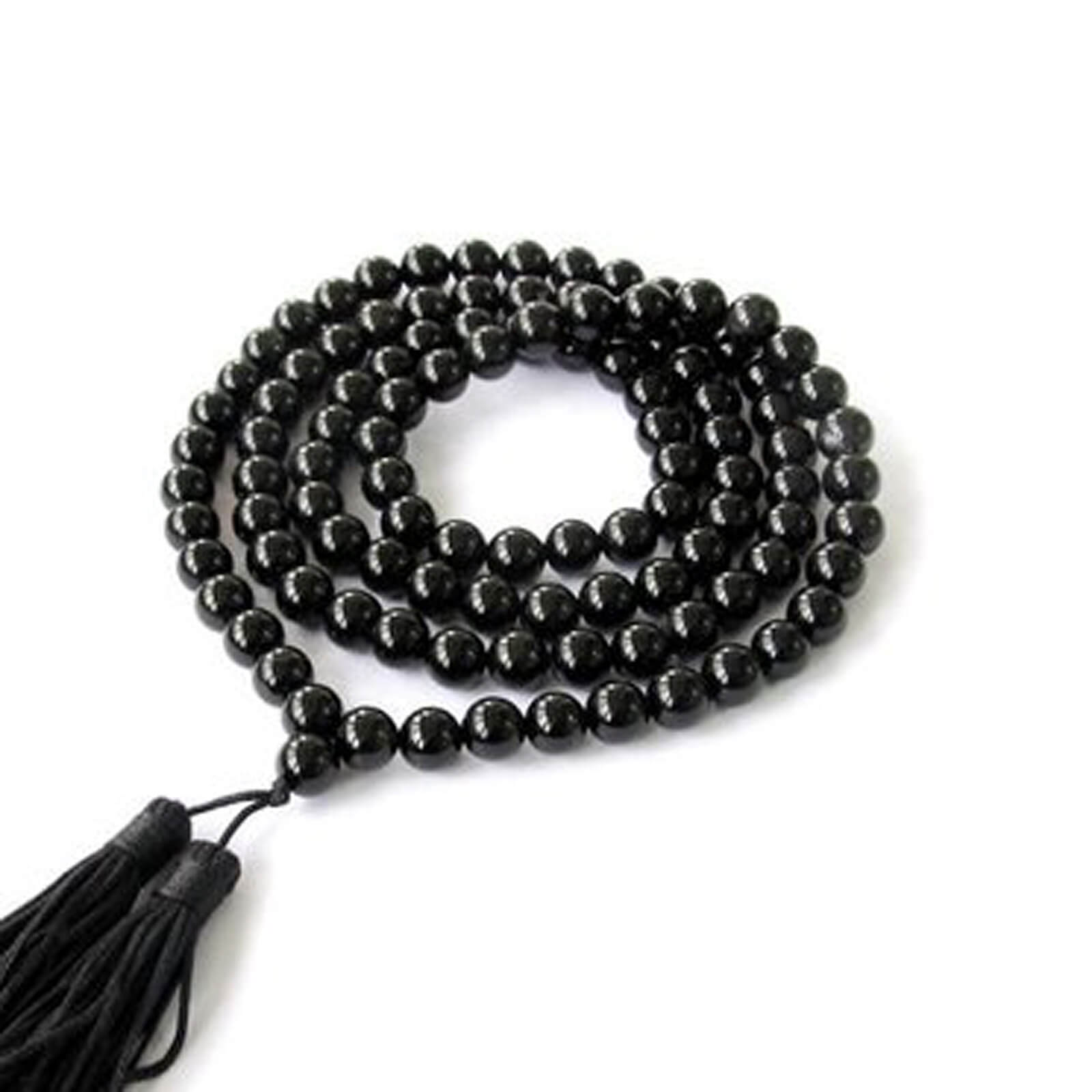 Natural Black Hakik Beads Mala