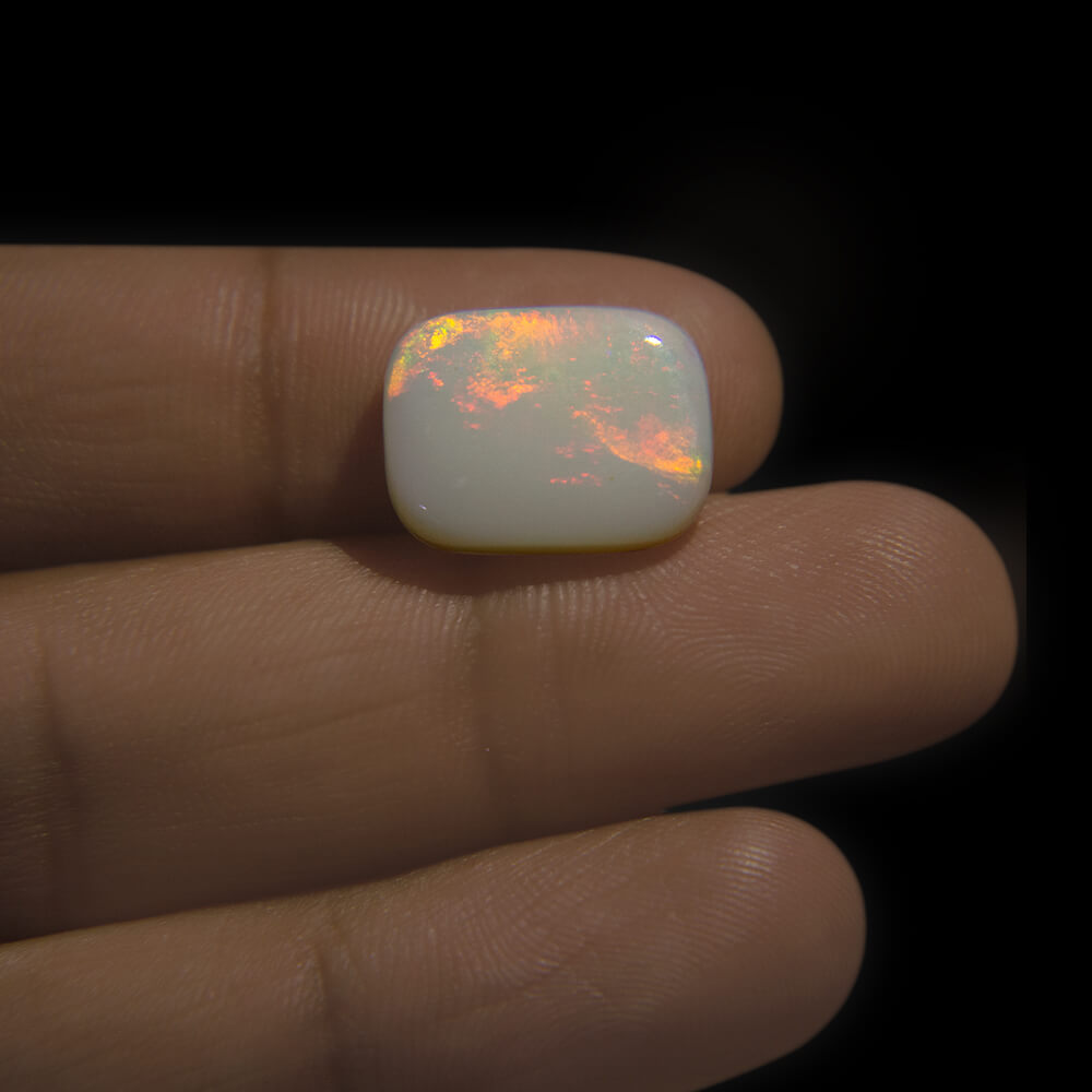 White Opal with Fire - 7.44 Carat
