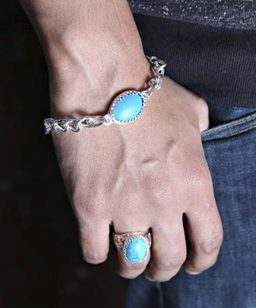 Turquoise (Firoza) Silver Bracelet